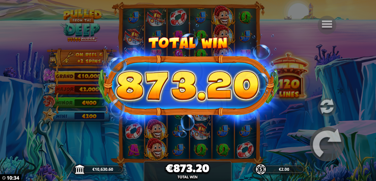 pulled from the deep ultra nudge slot total win screen by bang bang games