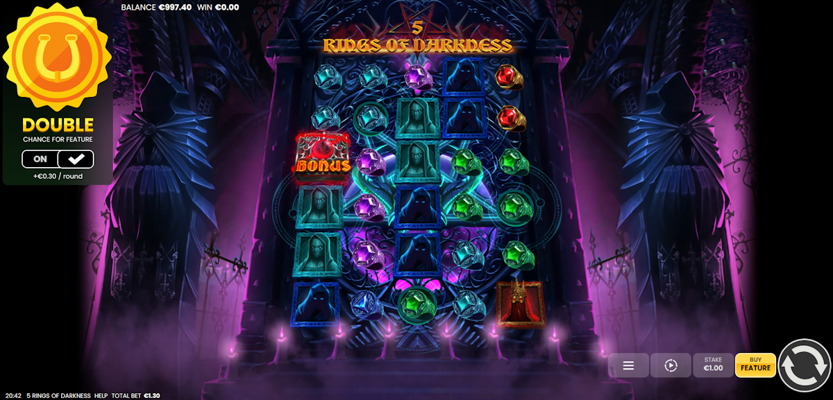 5 rings of darkness slot base game by octoplay