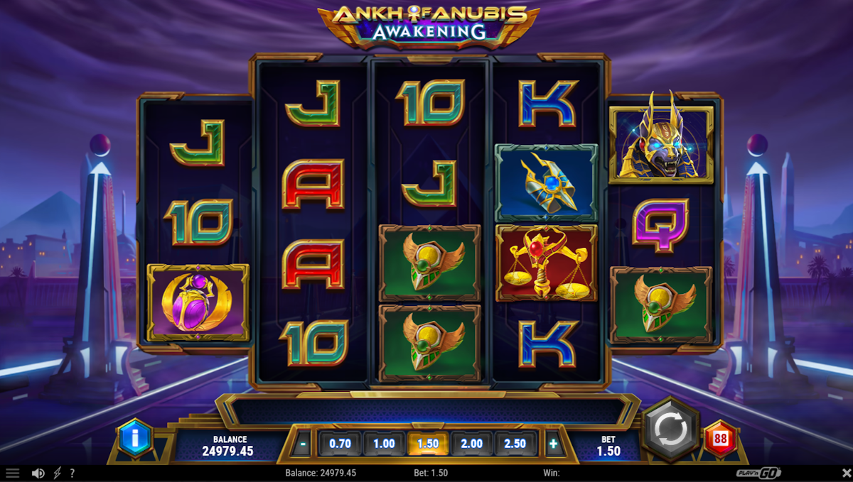 ankh of anubis awakening slot base game by play'n go