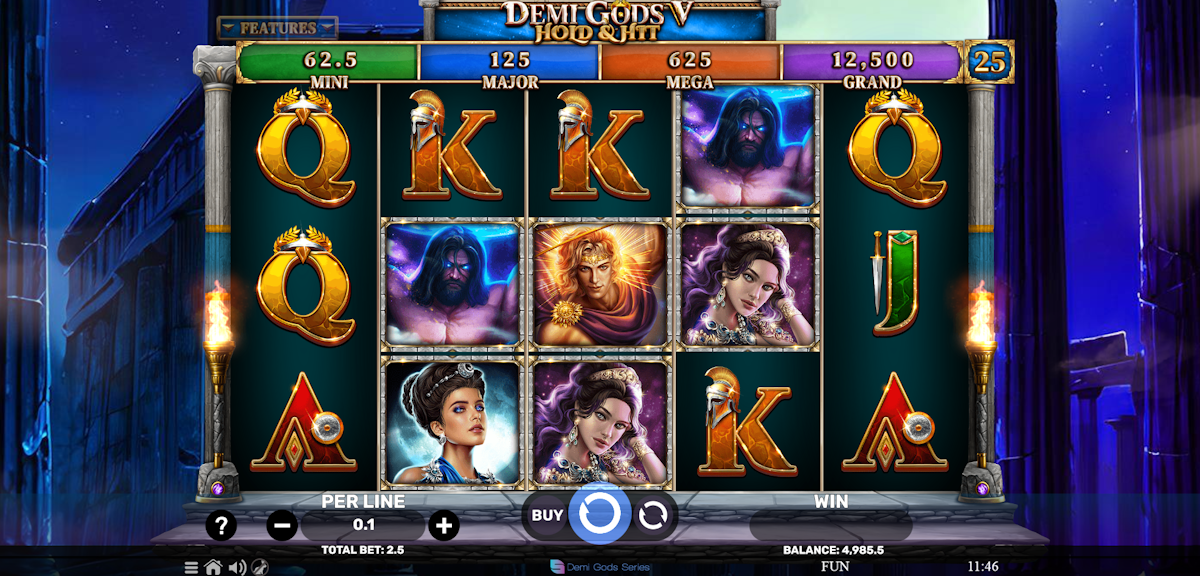 demi gods v hold and hit slot base game by spinomenal