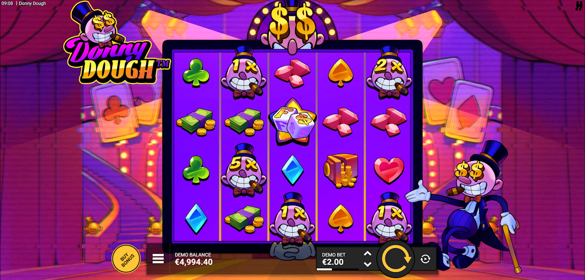 donny dough slot base game by hacksaw gaming