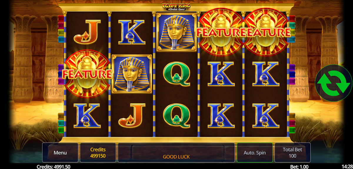 egypt king obelisk quest slot bonus round trigger by swintt