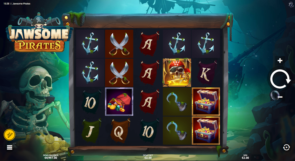 jawsome pirates slot base game by bullshark games