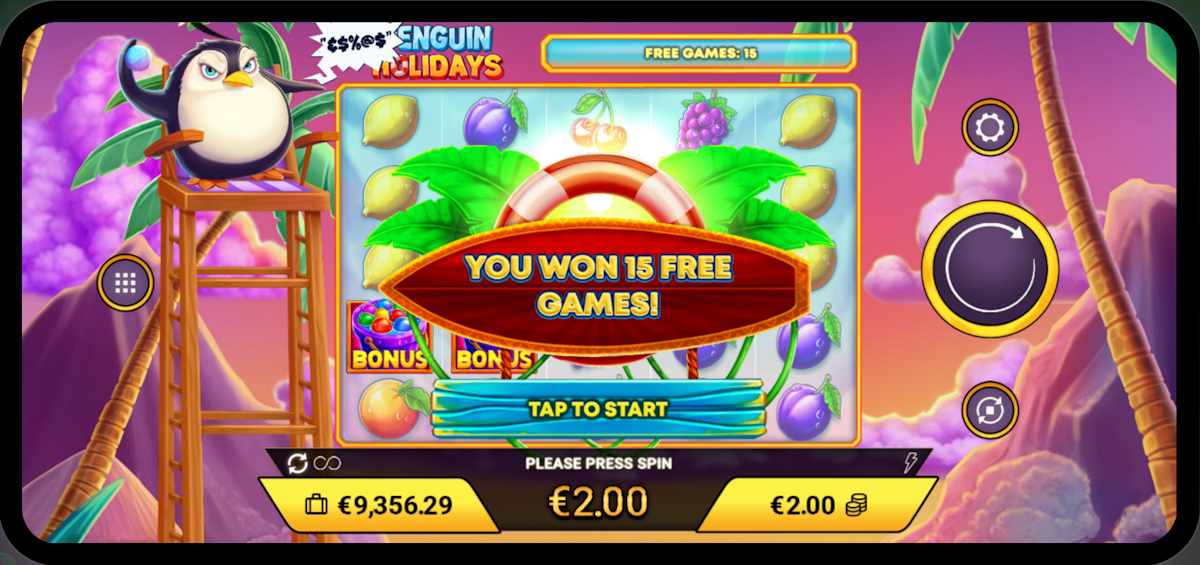 penguin holidays slot free spins award by amigo gaming