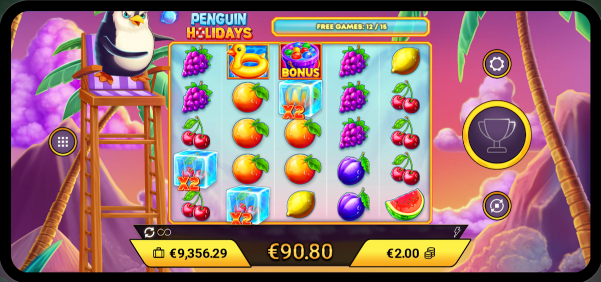 penguin holidays slot free spins feature by amigo gaming