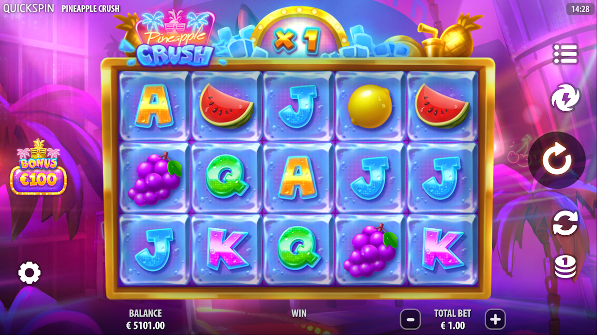 pineapple crush slot base game by quickspin