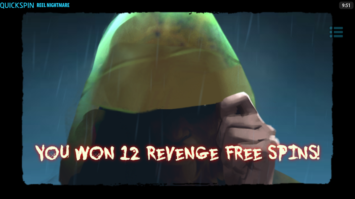 reel nightmare slot free spins award by quickspin