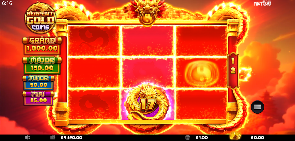 serpent gold coins slot bonus game respins by fantasma games