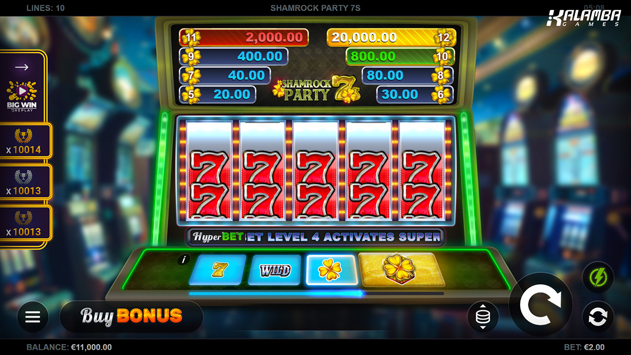 shamrock 7s party slot game by kalamba games