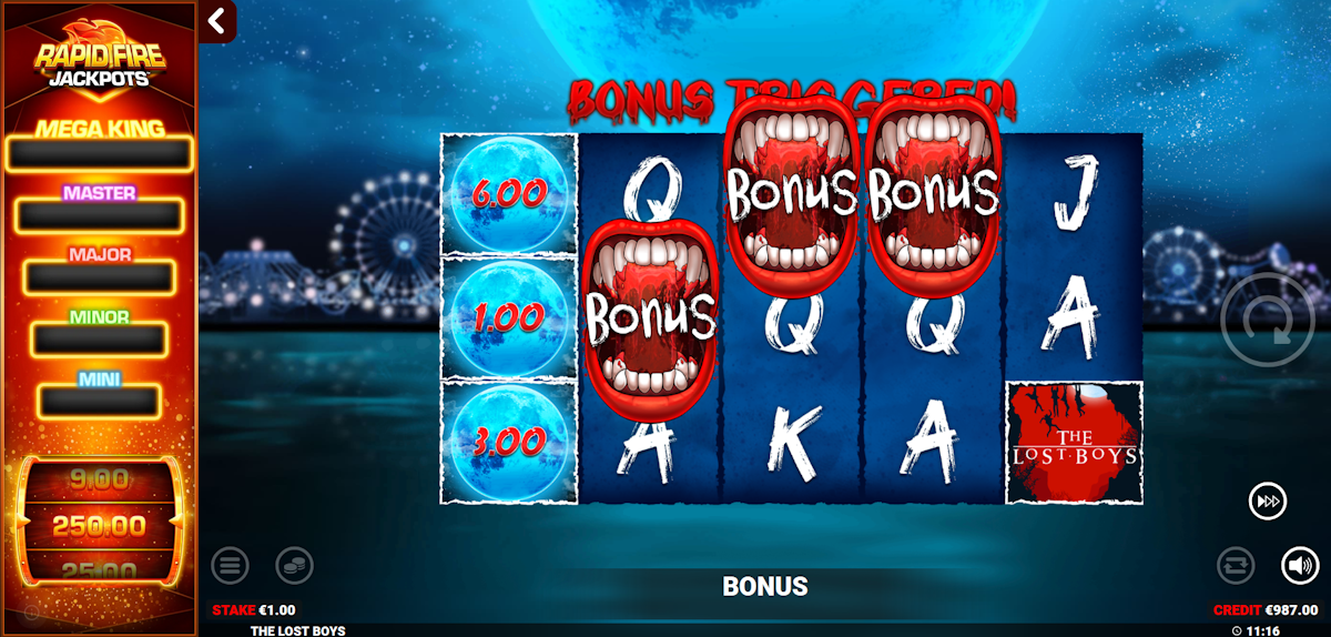 the lost boys slot free spins trigger by blueprint gaming