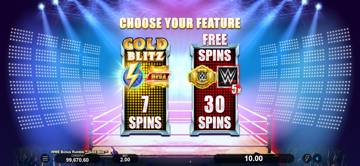 wwe bonus rumble gold blitz slot bonus feature selection by fortune factory studios