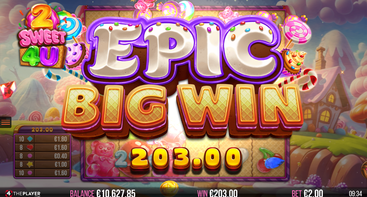 2 sweet 4 u slot epic big win screen by 4 the player