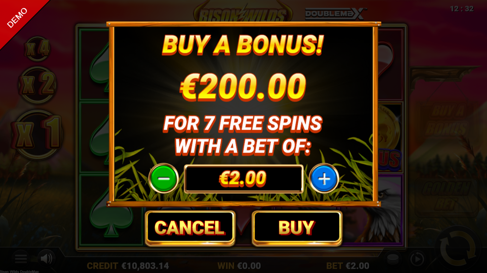 bison wilds doublemax slot bonus buy screen by reflex gaming