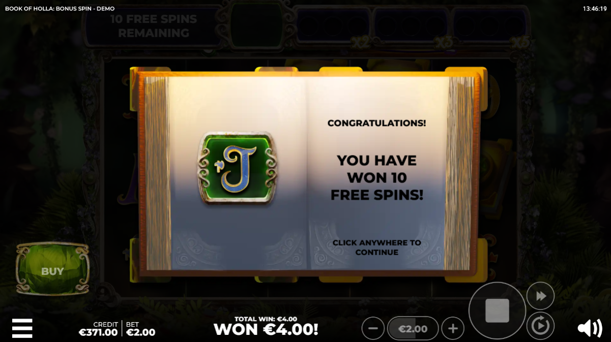 book of holla slot free spins award by holle games
