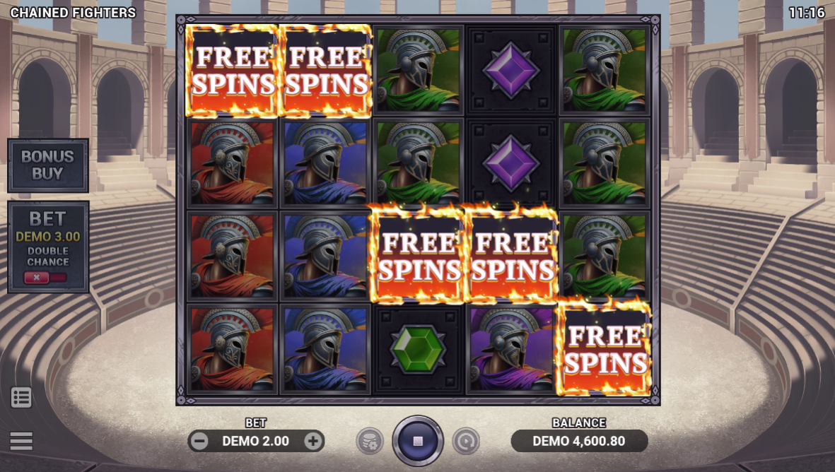 chained fighters slot bonus game activation by evoplay