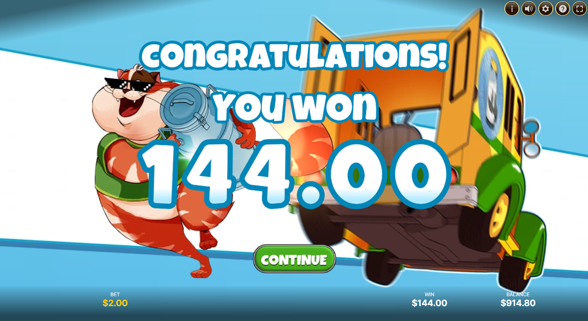 cornelius milk hunter slot fbig win screen by netent