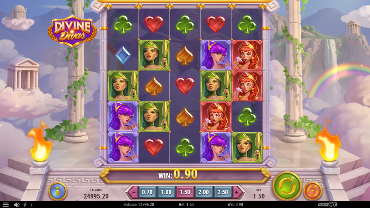 divine divas slot base game play'n go
