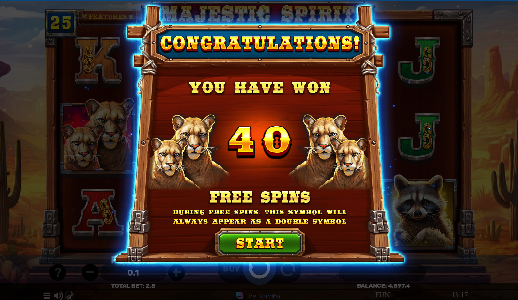 majestic spirit slot free spins award by spinomenal