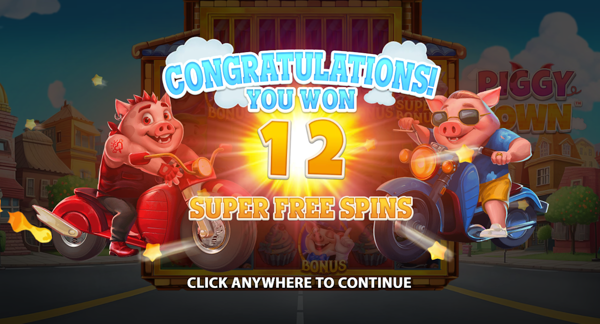 piggy town slot free spins award by stakelogic