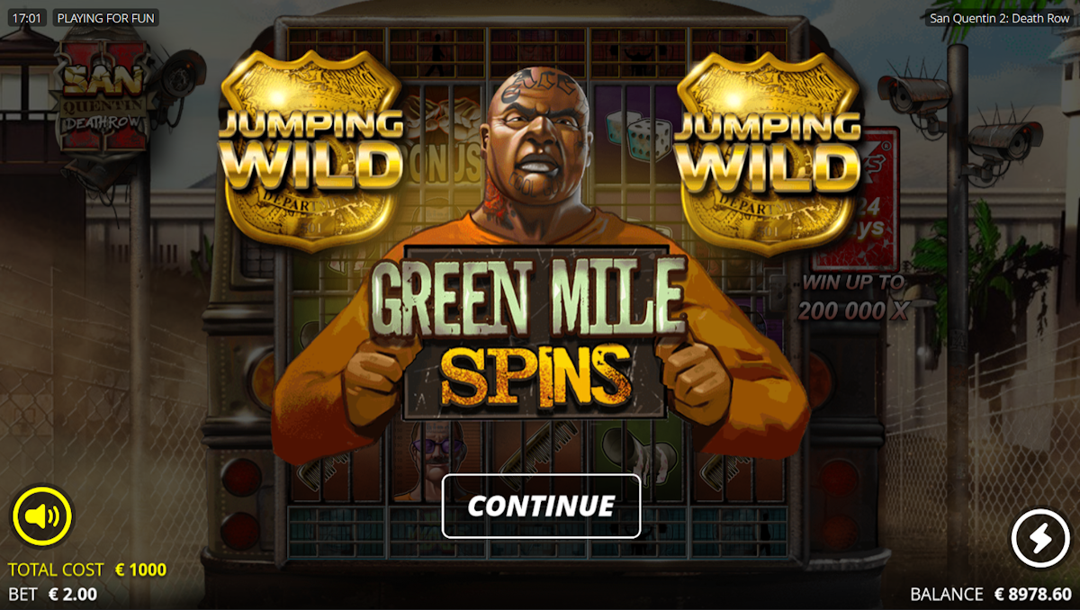 san quentin 2: death row slot green mile spins award by nolimit city