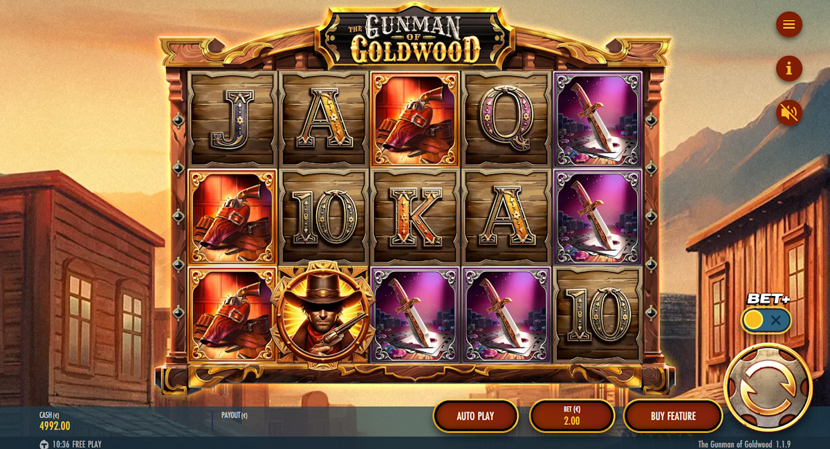 the gunman of goldwood slot base game by thunderkick