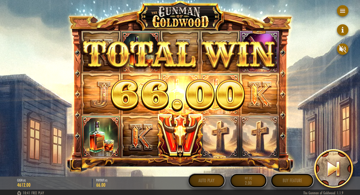 the gunman of goldwood slot total win screen by thunderkick