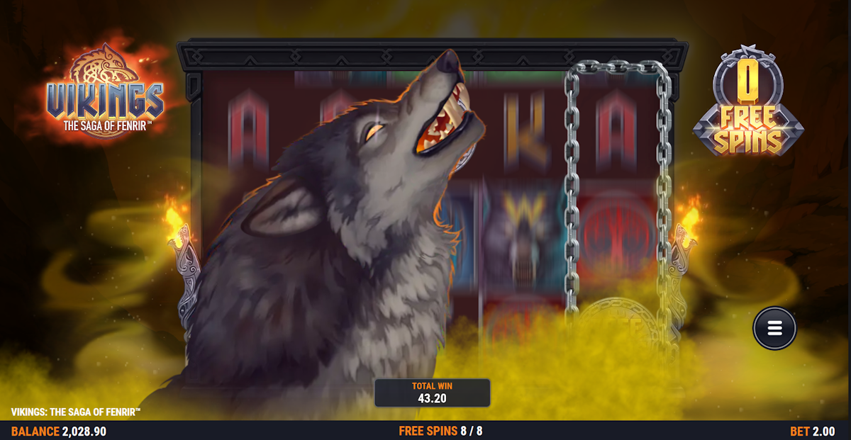 vikings the saga of fenrir slot wolf graphic in free spins feature by foxium