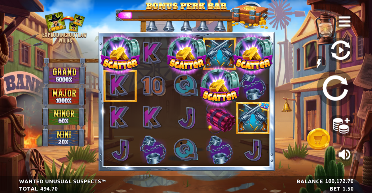 wanted unusual suspects slot bonus round activation by northern lights gaming