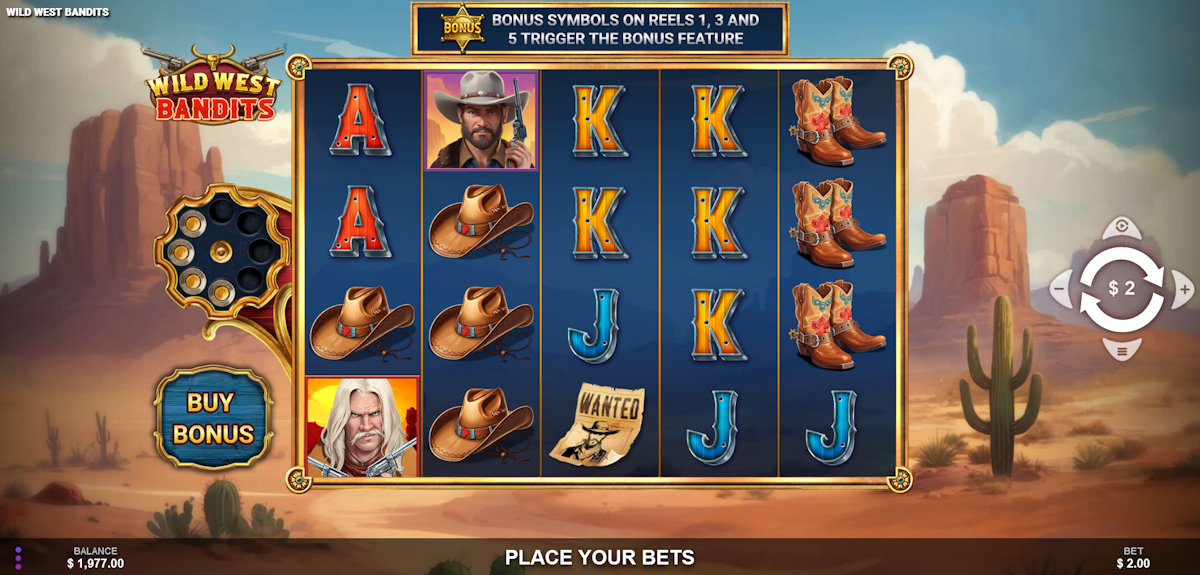 wild west bandits slot base game by wizard games