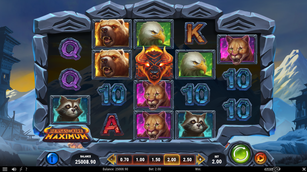 beasts of fire maximum slot base game by play'n go