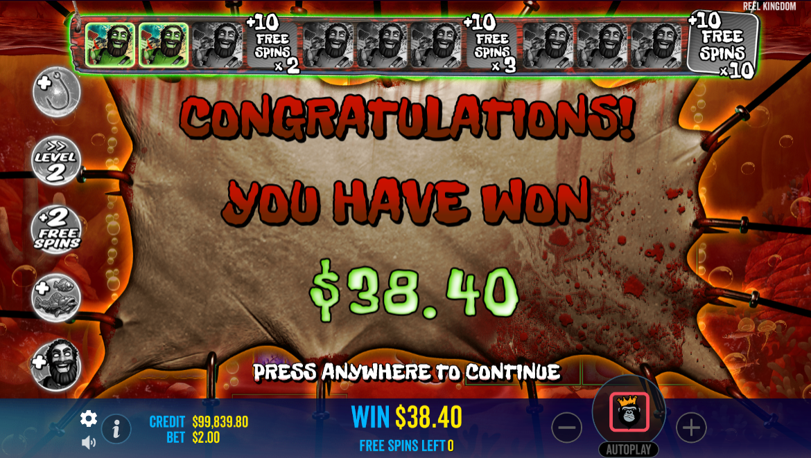 big bass halloween 2 slot win screen by pragmatic play