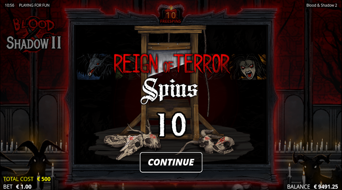 blood and shadow 2 slot free spins award by nolimit city