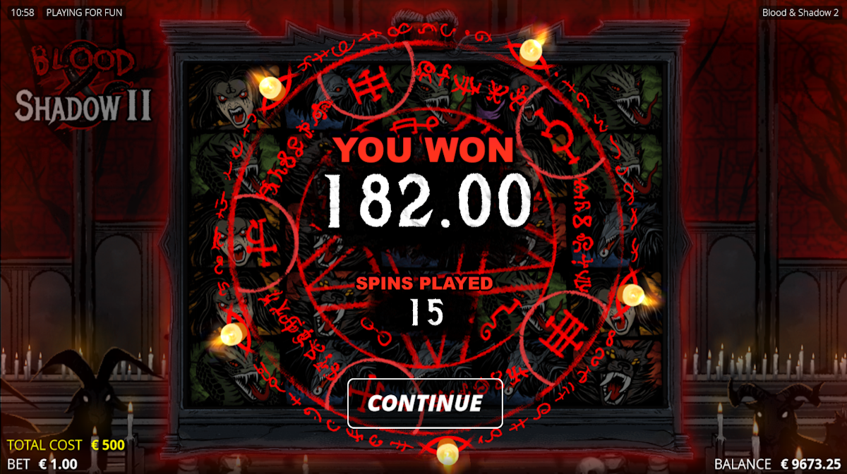 blood and shadow 2 slot total win screen by nolimit city