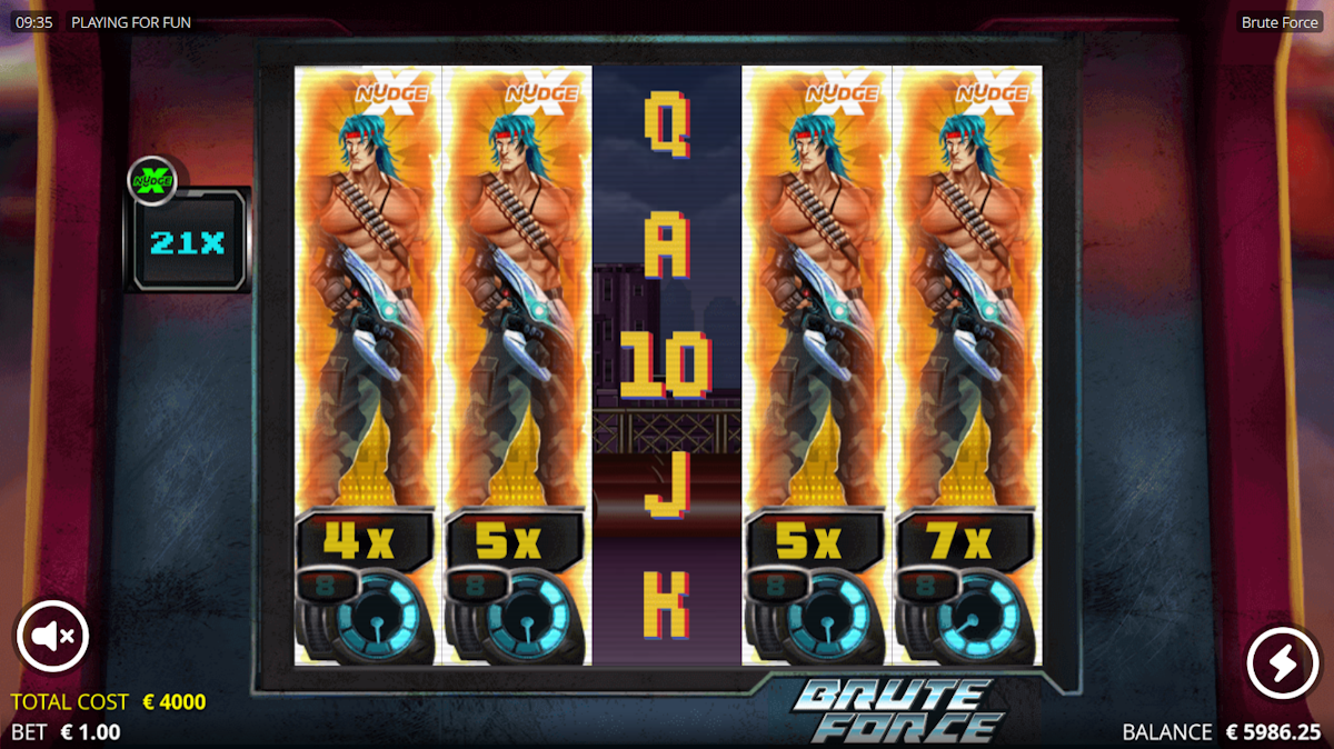 brute force slot stacked symbols in the bonus feature by nolimit city