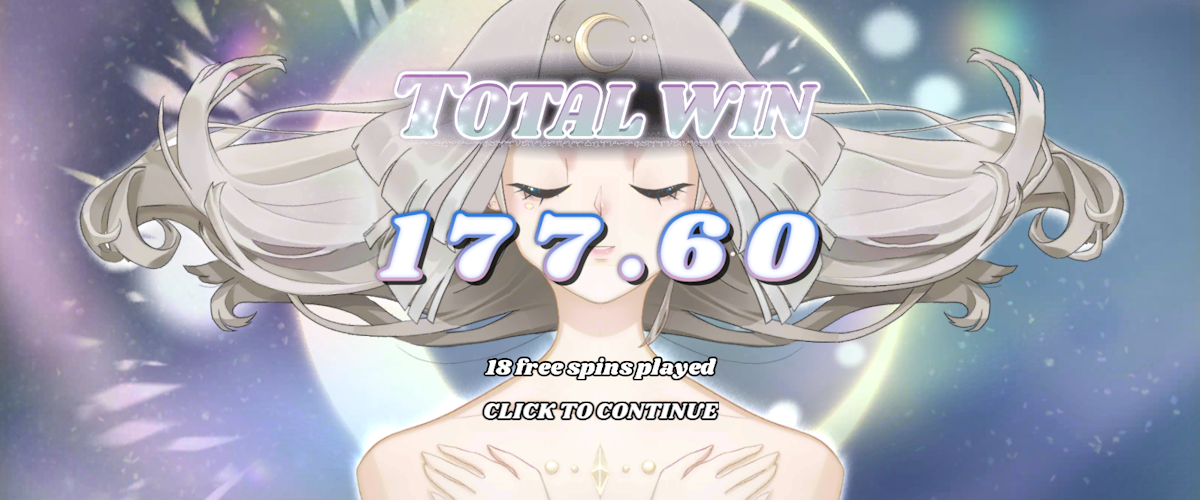 cloud princess slot total win screen by hacksaw gaming