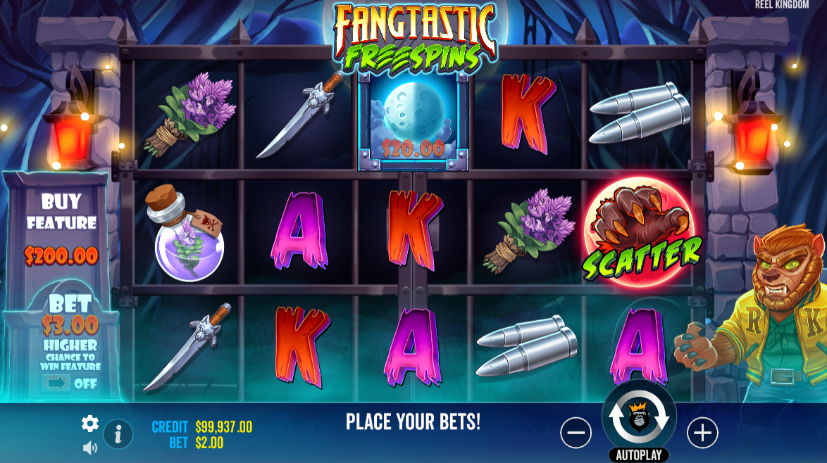 fangtastic freespins slot base game by pragmatic play