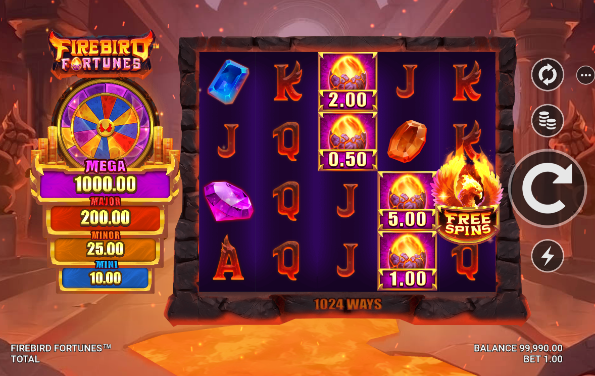 firebird fortunes slot base game by just for the win