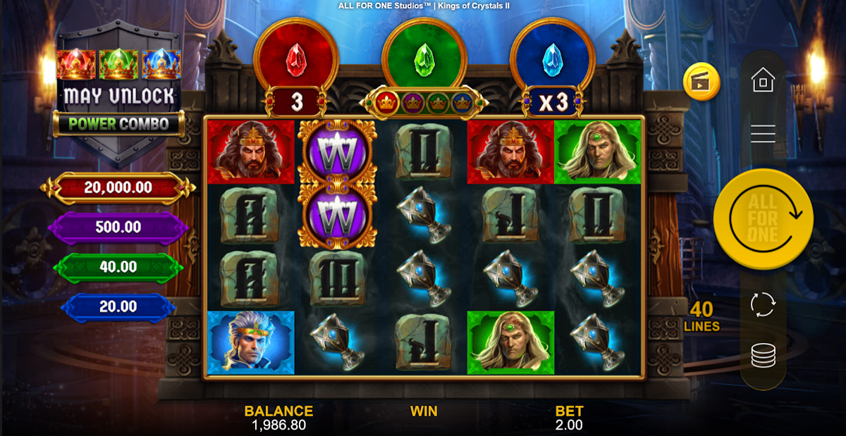 kings of crystals 2 slot base game by all for one studios