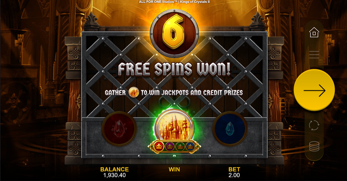kings of crystals 2 slot free spins award by all for one studios