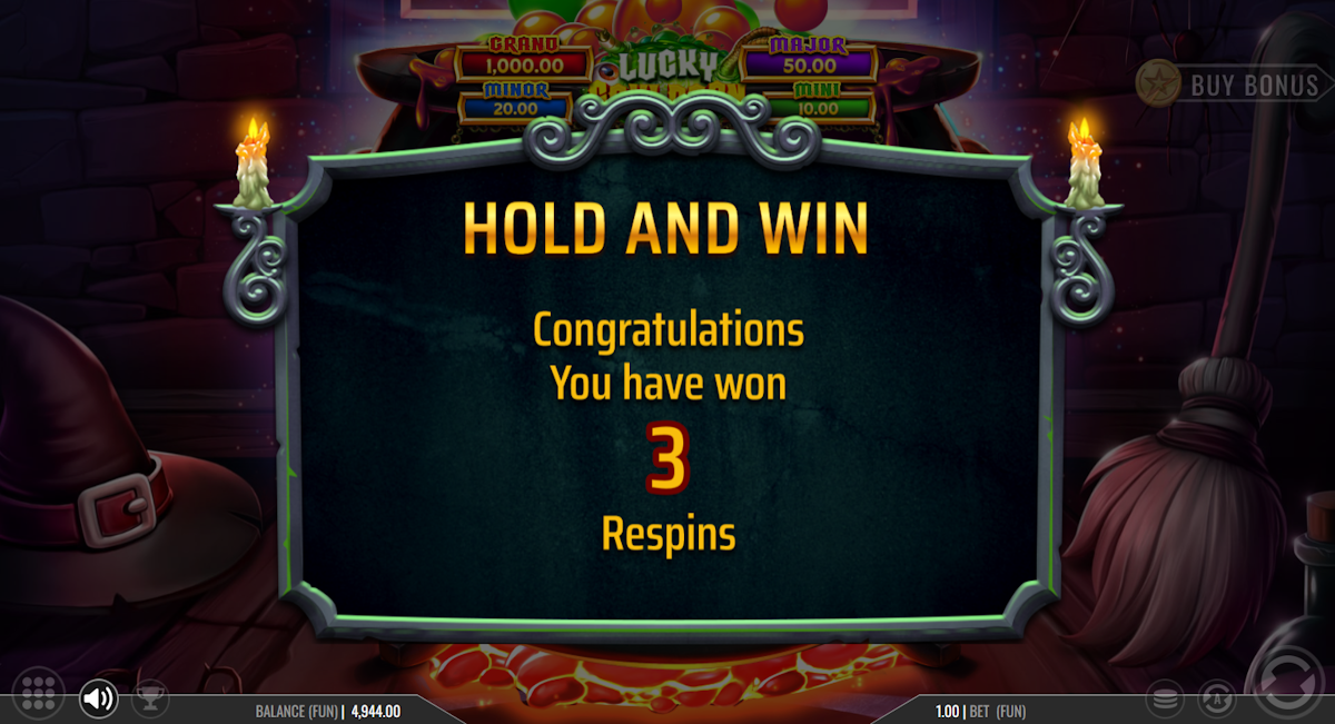 lucky cauldron slot respins award by iron dog studio
