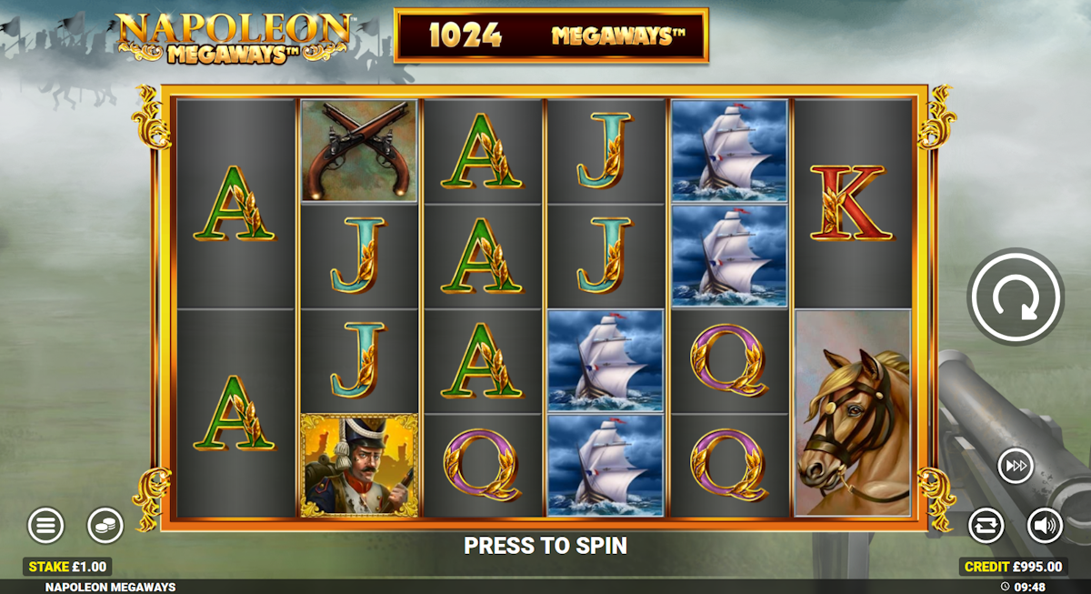 napoleon megaways slot base game by blueprint gaming