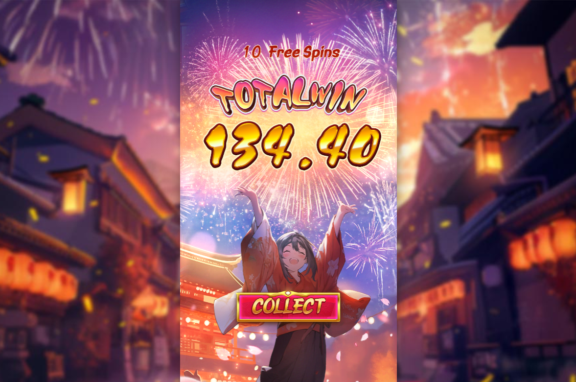 oishi delights slot total win screen by pg soft