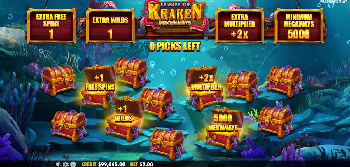 release the kraken megaways slot bonus feature selector by pragmatic play