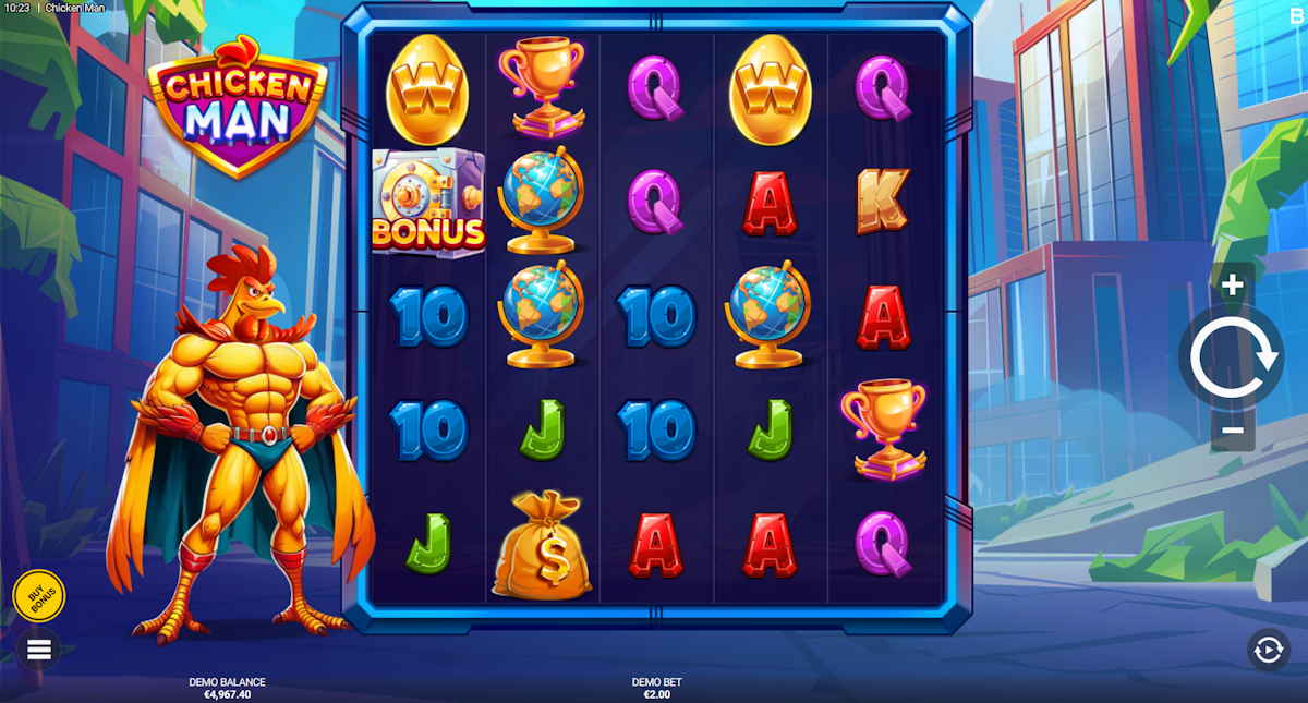 chicken man slot base game by backseat gaming