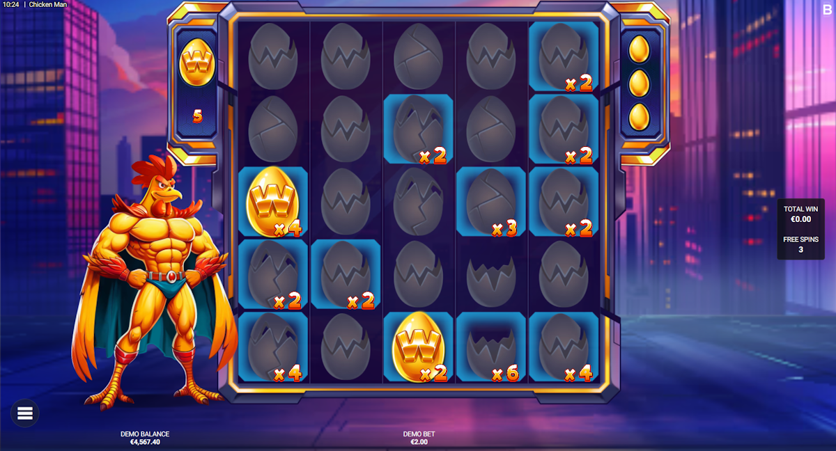 chicken man slot bonus feature by backseat gaming
