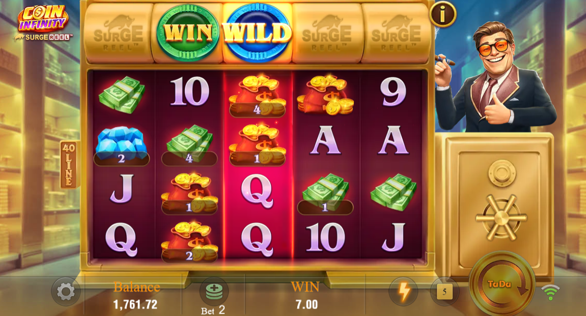 coin infinity surge reel slot wild reel win by tada gaming