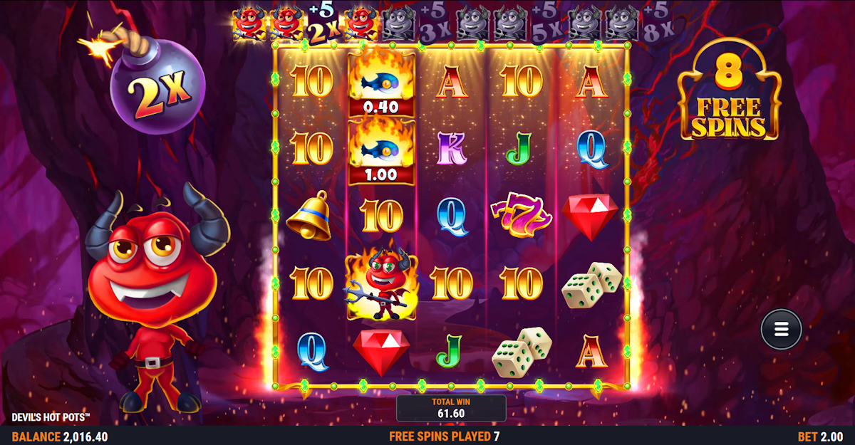devil's hot pots slot free spins feature by foxium