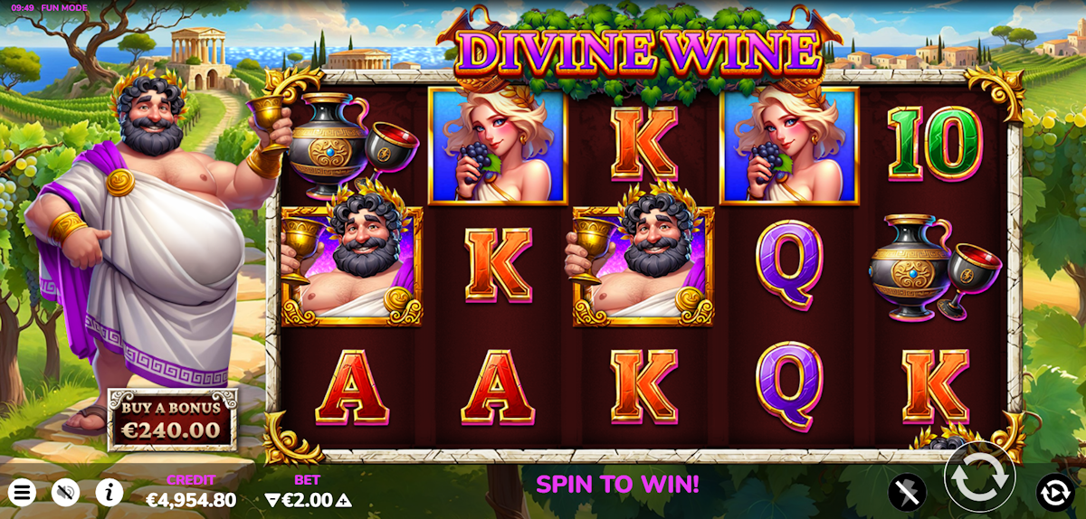 divine wine slot base game by atomic slot lab