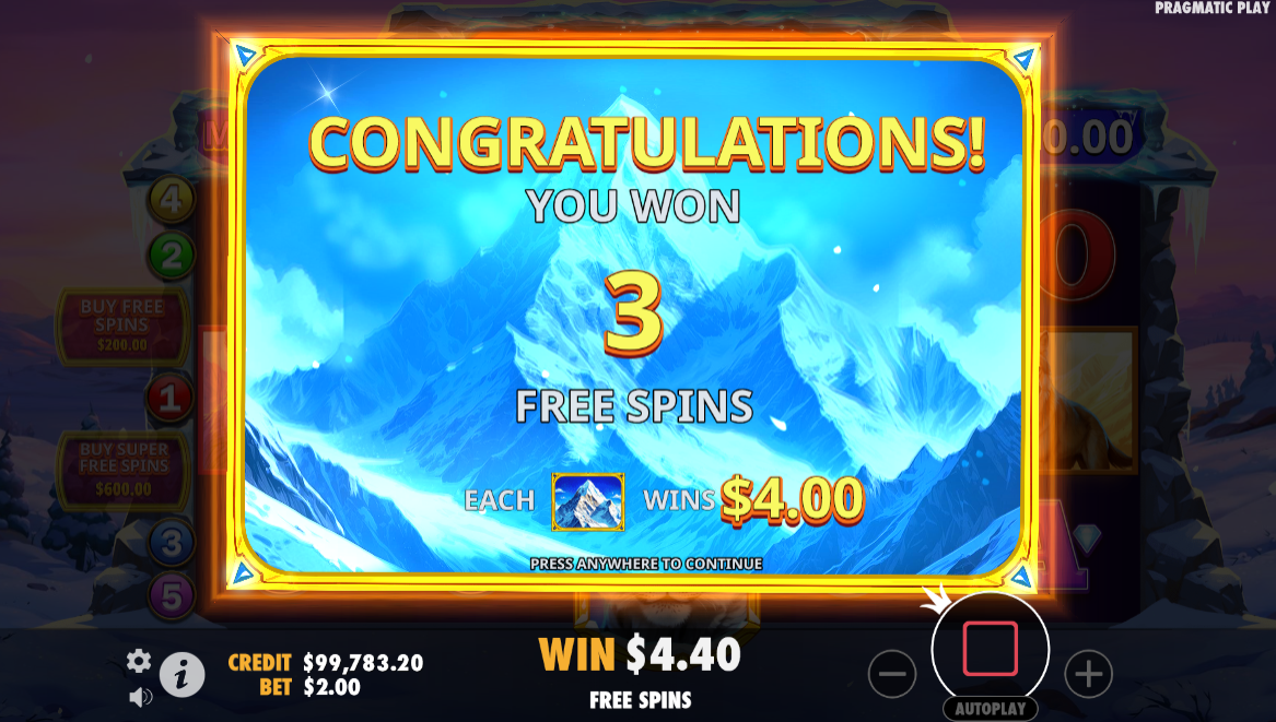 Himalayan wild bonus game screen by pragmatic play