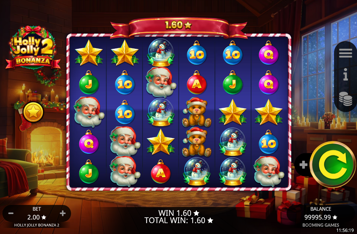 holly jolly bonaza 2 slot base game by booming games